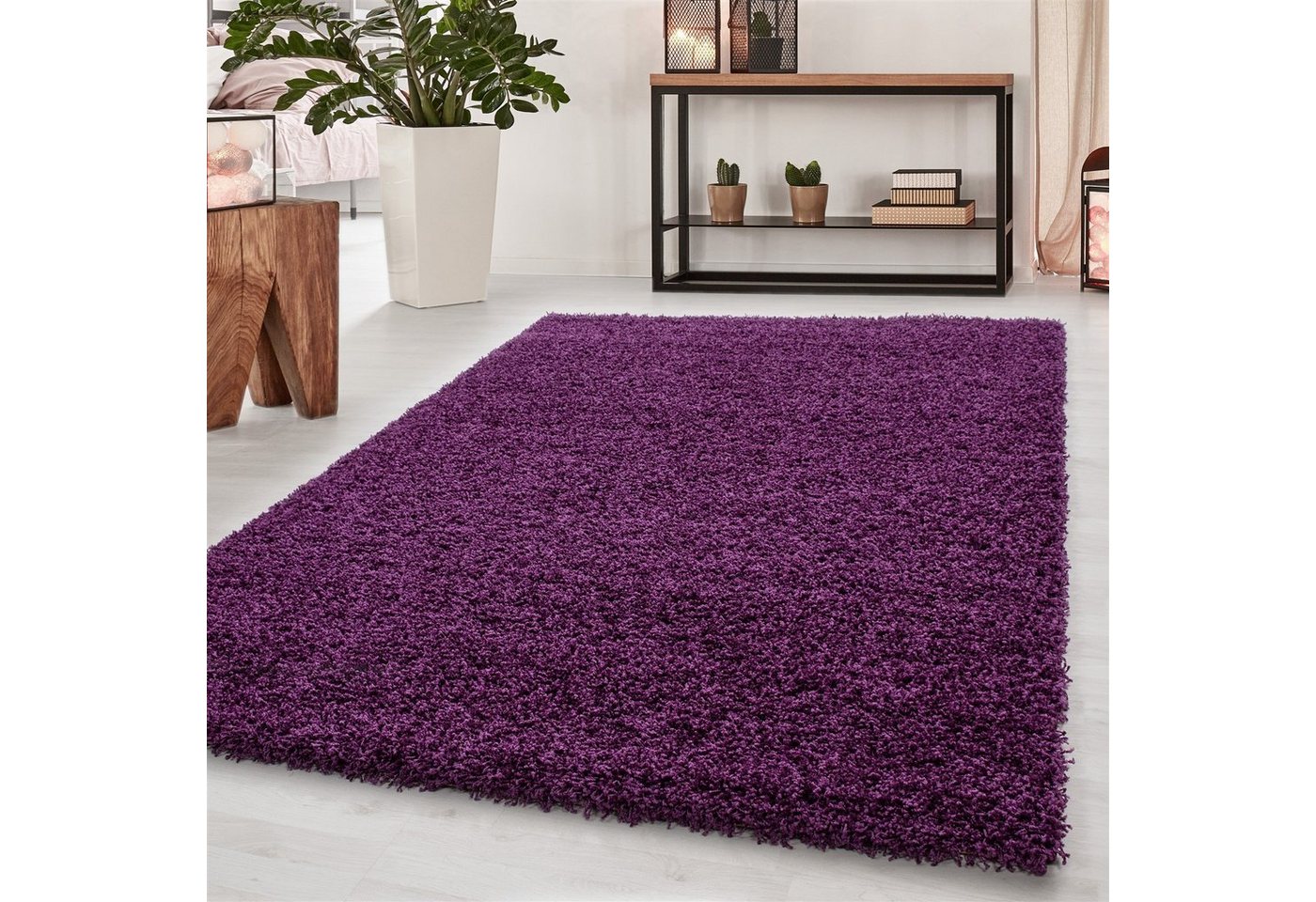 Hochflor-Teppich Shaggy Wohnzimmer Schlafzimmer Hochflorteppich meliert, Giancasa von Giancasa