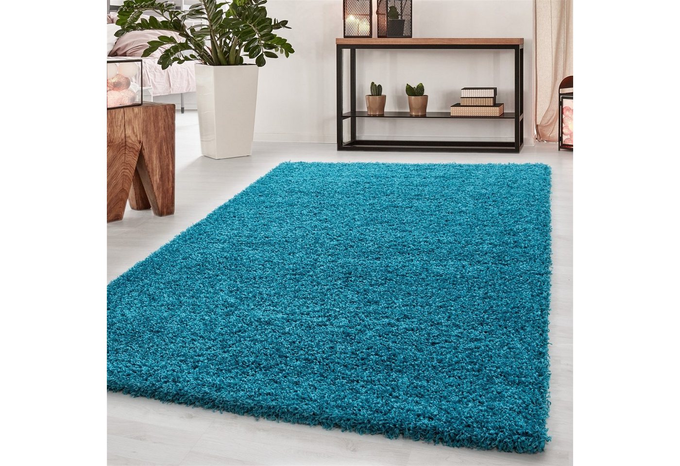 Hochflor-Teppich Shaggy Wohnzimmer Schlafzimmer Hochflorteppich meliert, Giancasa von Giancasa