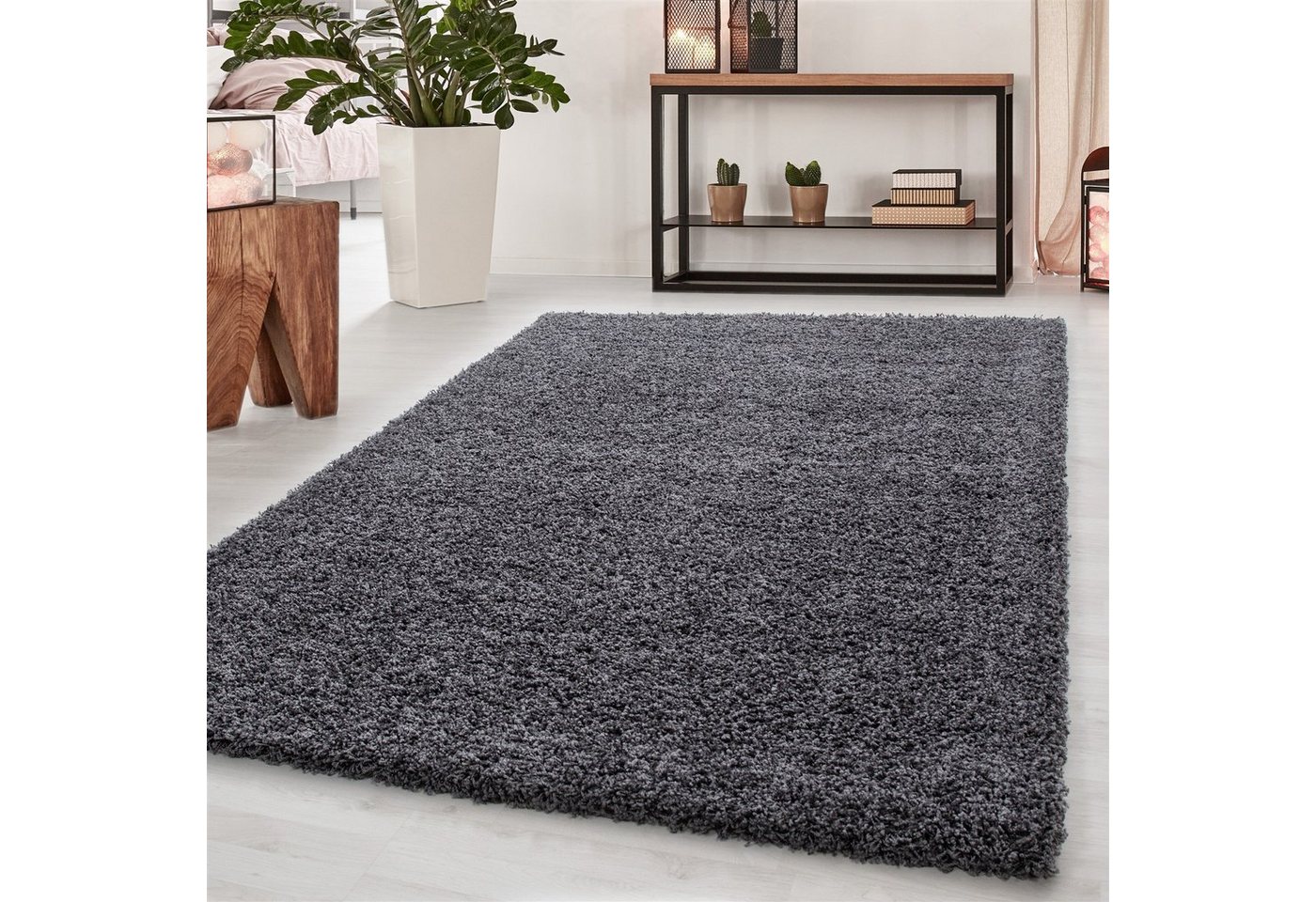 Hochflor-Teppich Shaggy Wohnzimmer Schlafzimmer Hochflorteppich meliert, Giancasa von Giancasa