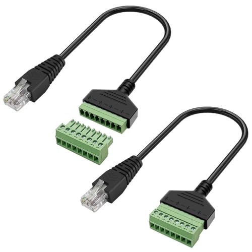 Giantdeer Adapter RJ45 auf 8-polige Schraubklemme, RJ45 Stecker auf 8P Screw, Schraubklemme Ethernet auf Stecker, geeignet für Cat5/Cat6/CCTV/DVR, Verlängerungskabel, 30 cm, 2 Stück Giantdeer Adapter RJ45 auf 8-polige Schraubklemme, RJ45 Stecker auf 8P Screw, Schraubklemme Ethernet auf Stecker, geeignet für Cat5/Cat6/CCTV/DVR, Verlängerungskabel, 30 cm, 2 Stück von Giantdeer