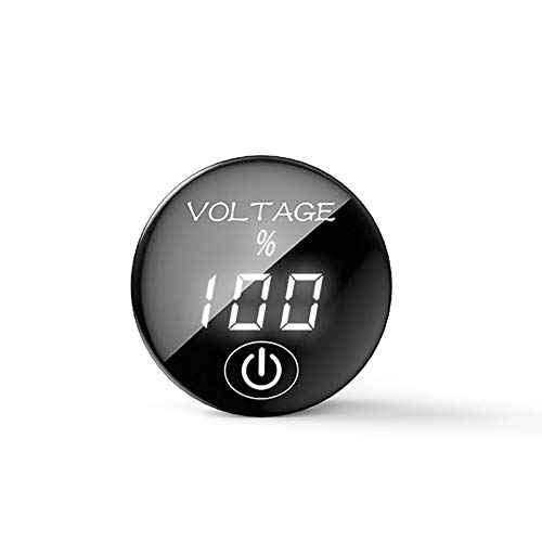 Giantdeer Motorrad DC Voltmeter, 12V Digital LED-Spannungsmesser mit Touch-Schalter, 5V-48V Wasserdichtes Digital Spannungsmessgerät für Auto Motorrad LKW Wohnmobil (Weiß) von Giantdeer