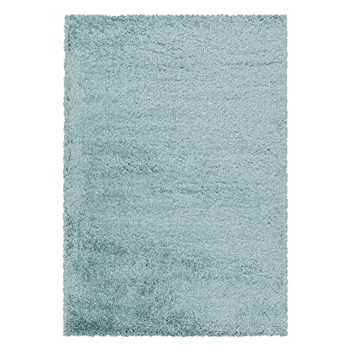 Giantore Teppich 120 x 170 cm Blau 50 mm Hochflor/Flauschiger Teppich aus hochwertigem Polypropylen/Teppich flauschig als Schlafzimmer, Kinderzimmer oder Wohnzimmerteppich von Giantore