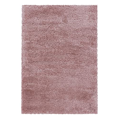 Giantore Teppich 120 x 170 cm Rosé 50 mm Hochflor/Flauschiger Teppich aus hochwertigem Polypropylen/Teppich flauschig als Schlafzimmer, Kinderzimmer oder Wohnzimmerteppich von Giantore