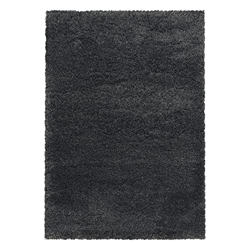 Giantore Teppich 240 x 340 cm Grau 50 mm Hochflor/Flauschiger Teppich aus hochwertigem Polypropylen/Teppich flauschig als Schlafzimmer, Kinderzimmer oder Wohnzimmerteppich von Giantore
