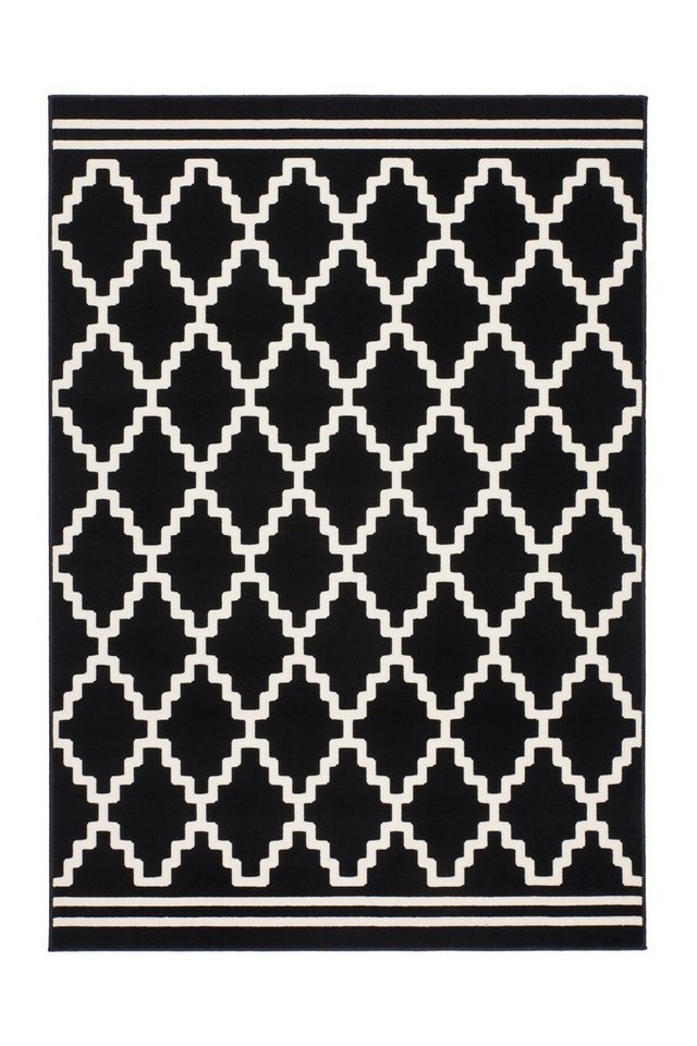 Giantore Teppich Lina 225 Schwarz / Elfenbein 160cm x 230cm, rechteckig, Weiche Haptik, besonders pflegeleicht, strapazierfähig von Giantore