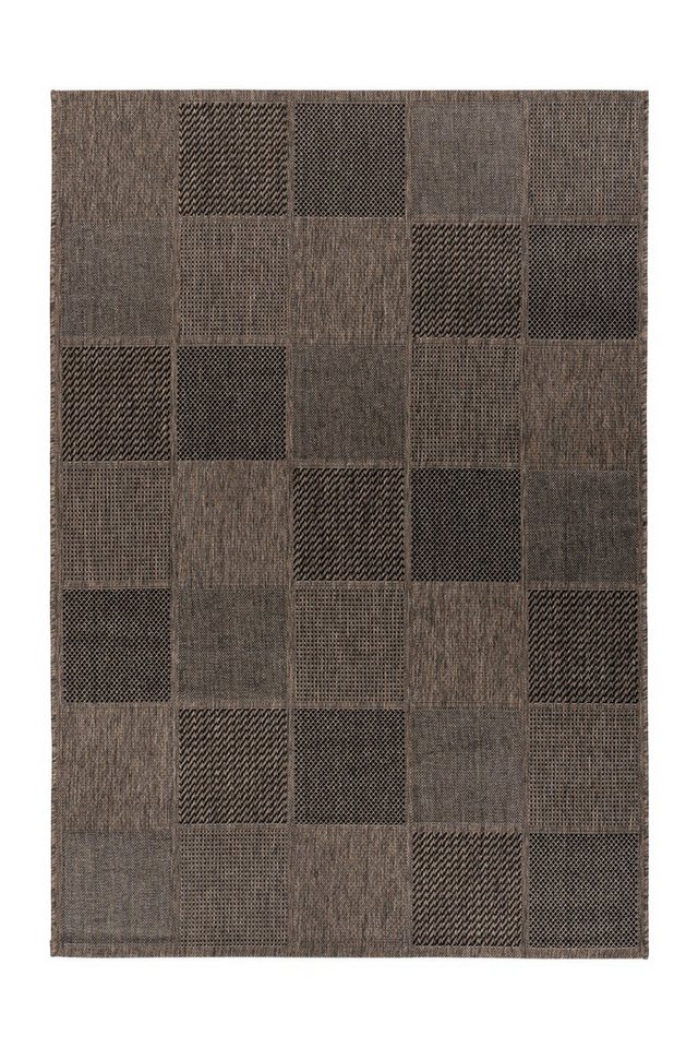 Giantore Teppich Splash 425 Braun / Creme 120cm x 170cm, Flachflorteppich, Indoor und Outdoor geeignet, pflegeleicht von Giantore