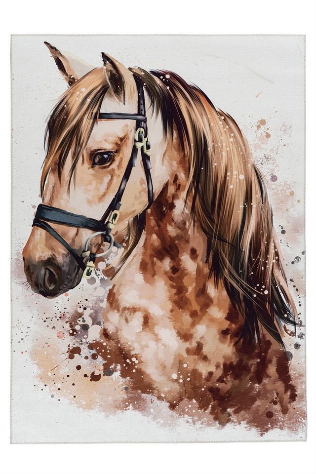 Giantore Teppich Sympathy Kids 246 Brown Beauty 120cm x 170cm, detailreich bedruckter Kinderteppich, Anti-Rutsch-Beschichtung von Giantore