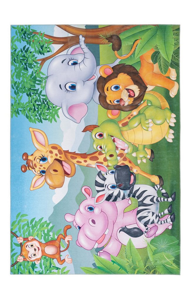 Giantore Teppich Sympathy Kids 249 Jungle 120cm x 170cm, rechteckig, detailreich bedruckter Kinderteppich, Anti-Rutsch-Beschichtung Giantore Teppich Sympathy Kids 249 Jungle 120cm x 170cm, rechteckig, detailreich bedruckter Kinderteppich, Anti-Rutsch-Beschichtung von Giantore