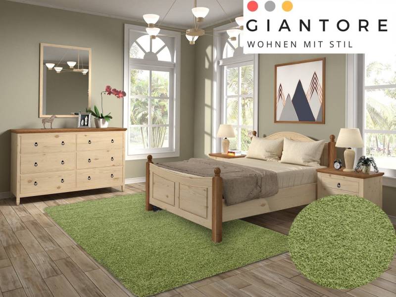 Langflor-Teppich Hochflor Teppiche Shaggy Giantore robust strapazierfähig Wohnzimmer, Giantore, rechteck, Höhe: 30 mm von Giantore