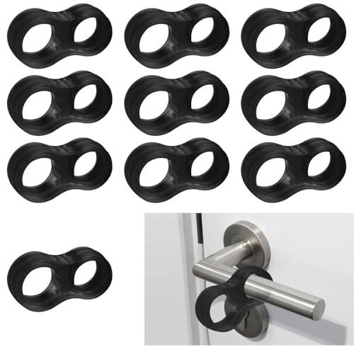 Giantree 10 Stück Türstopper Klinke,Anti-Kollision Türklinkenpuffer Antikollisionsring Schutzhülle Türgriff Schutz Türstopper Wand Türgriff Stopper Türstopper Griff für Türgriff Wand Schützen(Schwarz) von Giantree