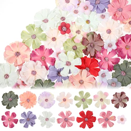 Giantree 120 Stück Mini Künstliche Blumen, Kunstblumen Deko Blumen Köpfe, Kleine Künstliche Blumenköpfe 2,5/5cm Stoffblumen für DIY Zuhause Scrapbooking Hochzeit Party Home Handwerk von Giantree