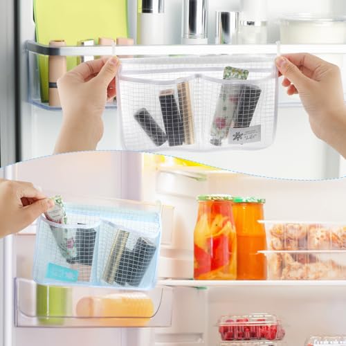 Giantree 2 Stück Kühlschrank Aufbewahrungsnetztasche zum Aufhängen, Fridge Organizer BoxenKühlschrank Doppelfach hängende Aufbewahrungstasche Netztasche für Küchen Kühlschrank Schränke von Giantree