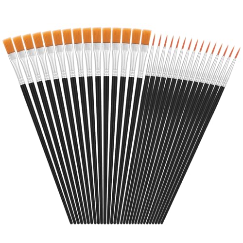 Giantree 30 Stück Künstlerpinsel, 15 Runde Pinsel und 15 Flache Pinsel, Pinselset Acrylfarben Aquarellpinsel für Körper Gesicht Felsen Leinwand zum Zeichnen Basteln Kinder und Erwachsene (Schwarz) Giantree 30 Stück Künstlerpinsel, 15 Runde Pinsel und 15 Flache Pinsel, Pinselset Acrylfarben Aquarellpinsel für Körper Gesicht Felsen Leinwand zum Zeichnen Basteln Kinder und Erwachsene (Schwarz) von Giantree