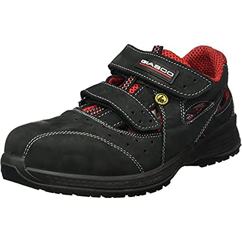 Giasco Halbschuh Miami S1P, Größe 42, 1 Stück, schwarz / rot, KU093N42 von Giasco