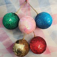 Christbaumkugel Mit Sequenzarbeit - Baumschmuck Gold Weihnachtskugel Christbaumschmuck Roter 6Er Set von GibbDaan