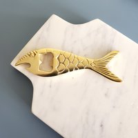 Fisch Flaschenöffner - Messing Gold Hai von GibbDaan