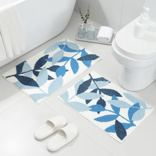 Gibelle Badezimmerteppich-Set, rutschfest, stark, wasserabsorbierend, Plüsch-Mikrofaser, maschinenwaschbar, Badezimmer-Bodenmatte, niedlicher Duschvorleger, Fußmatte für den Innenbereich (45,7 x 66 cm Gibelle Badezimmerteppich-Set, rutschfest, stark, wasserabsorbierend, Plüsch-Mikrofaser, maschinenwaschbar, Badezimmer-Bodenmatte, niedlicher Duschvorleger, Fußmatte für den Innenbereich (45,7 x 66 cm von Gibelle