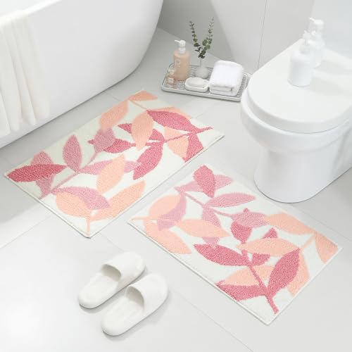 Gibelle Badezimmerteppich-Set, rutschfest, stark, wasserabsorbierend, Plüsch-Mikrofaser, maschinenwaschbar, Badezimmer-Bodenmatte, niedlicher Duschvorleger, Fußmatte für den Innenbereich (45,7 x 66 cm Gibelle Badezimmerteppich-Set, rutschfest, stark, wasserabsorbierend, Plüsch-Mikrofaser, maschinenwaschbar, Badezimmer-Bodenmatte, niedlicher Duschvorleger, Fußmatte für den Innenbereich (45,7 x 66 cm von Gibelle