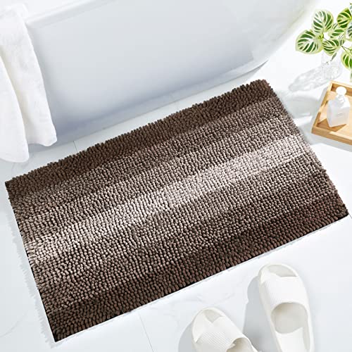 Gibelle Braunes Badezimmerteppich-Set, 2-teilig, Chenille, rutschfeste Badematten-Set, saugfähiger Duschvorleger und Badezimmer-Bodenmatten, Badezimmer-Dekor-Zubehör für Badewanne, 50.8x81.3 cm Gibelle Braunes Badezimmerteppich-Set, 2-teilig, Chenille, rutschfeste Badematten-Set, saugfähiger Duschvorleger und Badezimmer-Bodenmatten, Badezimmer-Dekor-Zubehör für Badewanne, 50.8x81.3 cm von Gibelle
