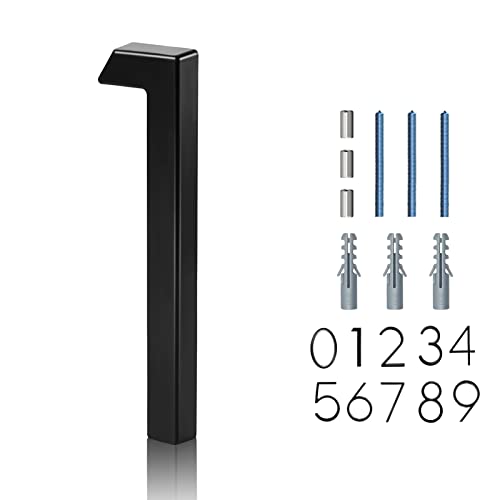 Gibolin Hausnummern, 12.7 cm, schwarzes Eisen-Metall, Adressnummern für draußen, modernes Zinklegierung, Straßenschild für den Außenbereich, Briefkasten, Garagentor mit passenden Schrauben, 1 Stück von Gibolin