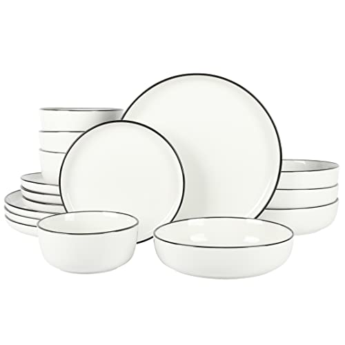 Gibson Home Oslo 16-teiliges Geschirrset, Schwarzer Rand von Gibson Home