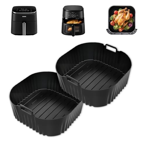 2 Stück Airfryer Silikonform Heißluftfritteuse Zubehör für Cosori TurboBlaze 5.5L/6.0L/6.2L, Air Fryer Silikon Einsatz für Philips 2000 6.2L NA230, Russel Hobbs, Wiederverwendbare 2 Stück Airfryer Silikonform Heißluftfritteuse Zubehör für Cosori TurboBlaze 5.5L/6.0L/6.2L, Air Fryer Silikon Einsatz für Philips 2000 6.2L NA230, Russel Hobbs, Wiederverwendbare von Gicctyble