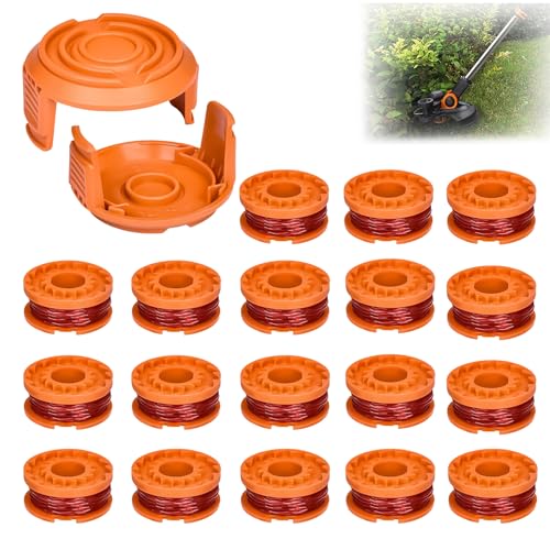 20 Stück Ersatz Rasentrimmer Spule Funktioniert Mit Worx Alle Rasentrimmer Mit 20V, 1.65mm Ø, 3m LäNge, EnthäLt 18 Stück Rasentrimmer Faden + 2 Stück Abdeckkappen 20 Stück Ersatz Rasentrimmer Spule Funktioniert Mit Worx Alle Rasentrimmer Mit 20V, 1.65mm Ø, 3m LäNge, EnthäLt 18 Stück Rasentrimmer Faden + 2 Stück Abdeckkappen von Gicctyble