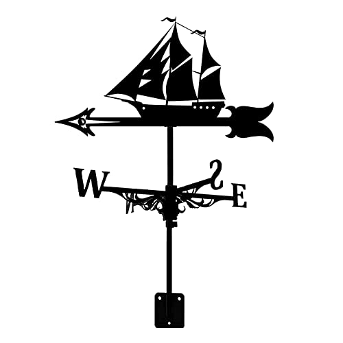 Gichusizy Wetterfahne für Segelboote - Retro Wetterfahne für Segelboote, Dekorativer Windrichtungsanzeiger für das Dach Freien von Gichusizy
