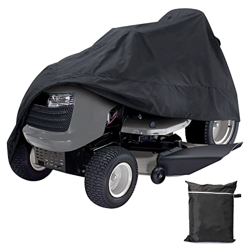 Gicov Riding Lawn Mower Cover Waterproof Heavy Duty Outdoor Tractor Cover Fits Decks Up to 54" Lawn Tractor Cover with Windproof Drawstring All Weather Protection (180,3x109,2x114,3 cm) von Gicov