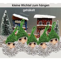 Grüne Wichtel Gehäkelt Zum Hängen Im Set von GiddisKunst