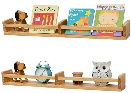 Gieanoo Bücherregal Kinder Wand, 60cm Natürlich Wandregal Kinderzimmer 2er-Set Massiv Kiefer Schweberegale für Babyzimmer Kinderzimmer deko Küche Gewürzregal Gieanoo Bücherregal Kinder Wand, 60cm Natürlich Wandregal Kinderzimmer 2er-Set Massiv Kiefer Schweberegale für Babyzimmer Kinderzimmer deko Küche Gewürzregal von Gieanoo