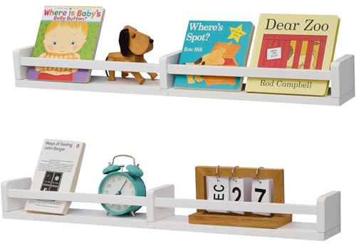 Gieanoo Bücherregal Kinder Wand, 60cm Weiß Wandregal Kinderzimmer 2er-Set Massiv Kiefer Schweberegale für Babyzimmer Kinderzimmer deko Küche Gewürzregal Gieanoo Bücherregal Kinder Wand, 60cm Weiß Wandregal Kinderzimmer 2er-Set Massiv Kiefer Schweberegale für Babyzimmer Kinderzimmer deko Küche Gewürzregal von Gieanoo