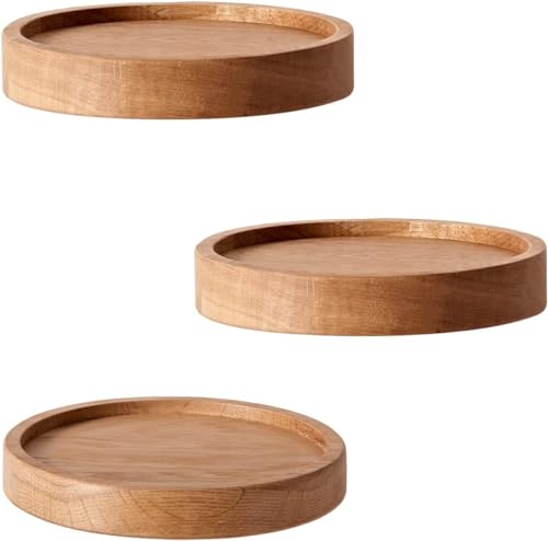 Gieanoo Wandregal Klein Holz, Eiche Massivholz Wandregal rund Schweberegal Holz pflanzenregal Wand Kleine Regale Wandbefestigung Wanddeko Hängeregal 3er Set von Gieanoo