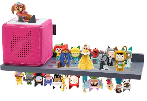 Gieanoo für Tonie Regal Mädchen,für Tonies Box Regal für 30-36 Figuren Kiefer Holz Tonies Figuren Organizer Kompatibel Ladestation für Kinderzimmer，Babyzimmer(Grau) von Gieanoo