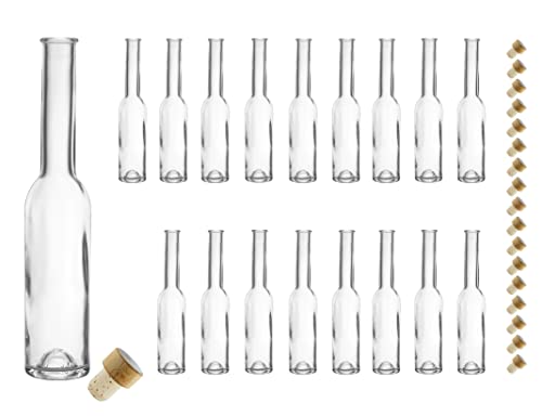 18 leere Glasflaschen Fenice klar 200ml mit Verschluss, Schnapsflasche, Ölflasche, Flasche mit Korken von Giehl