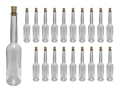 Giehl 20 leere Glasflaschen klar 100 ml mit Verschluss, Schnapsflasche, Ölflasche, Flasche mit Korken von Giehl