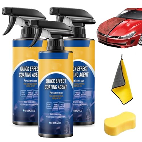 120ML Fortschrittliches Auto-Schnellbeschichtungsspray, 3-In-1 Hoher Schutz Schnelles Auto-Beschichtung Spray, Quick Effect Spray, Sopami Sprays Autos, Instant Gloss & Protection (*3) von Gienslru