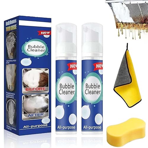 Bubble Power Cleaner, Bubble Cleaner Foam Spray, Bubble Cleaner-Schaumspray, Allzweck-Reinigungsschaum zum Spülen, All Purpose Rinse Cleaning Foam, Multi-Purpose Cleaning Foam (100ML, 2Stück) von Gienslru
