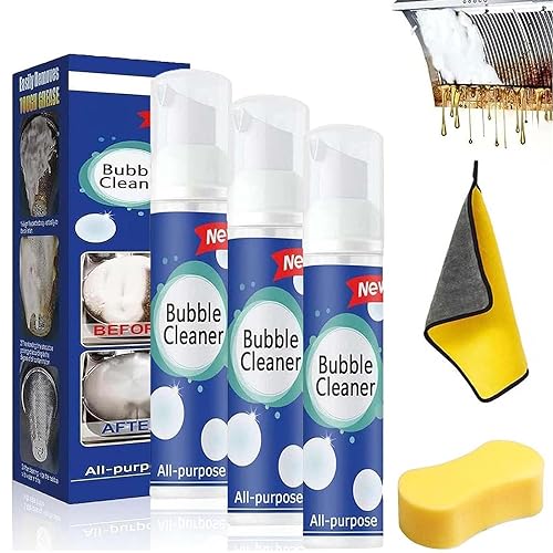Bubble Power Cleaner, Bubble Cleaner Foam Spray, Bubble Cleaner-Schaumspray, Allzweck-Reinigungsschaum zum Spülen, All Purpose Rinse Cleaning Foam, Multi-Purpose Cleaning Foam (30ML, 3Stück) von Gienslru