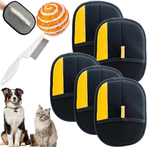 Fellmagnet, Fell Magnet Handschuh, Fellmagnet, Yomi Pet Handschuh, Fell Magnet, Wiederverwendbarer Tierhaarentferner Handschuh (5 Pcs) von Gienslru