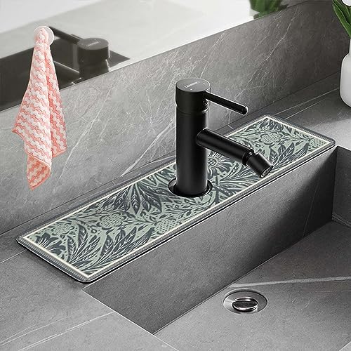 Gienslru 2023 New Fantasy Style Faucet Draining Mat, Self Absorbent Draining Mat for Kitchen Counter, Faucet Splash Catcher Countertop Absorbent Sink Protectors, for Bathroom & Kitchen (O) von Gienslru