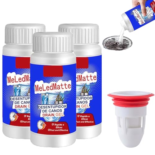 Gienslru Meledmatte-Meledmatte Toilet Cleaner, Meledmatte Powerful Pipe Dredging Agent, for Shower or Sink Drains, Unclogs and Removes Hair, Soap Scum and Blockages (3pcs) von Gienslru
