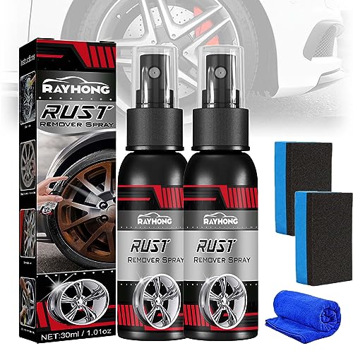 Gienslru Multi-Functional Wheel Hub Renewal Agent, Rayhong Rust Remover Spray, Multifunctional Metal Rust Remover, Iron Powder Remover, Quickly Clean Car Rust Stains (30ml,2pcs) von Gienslru