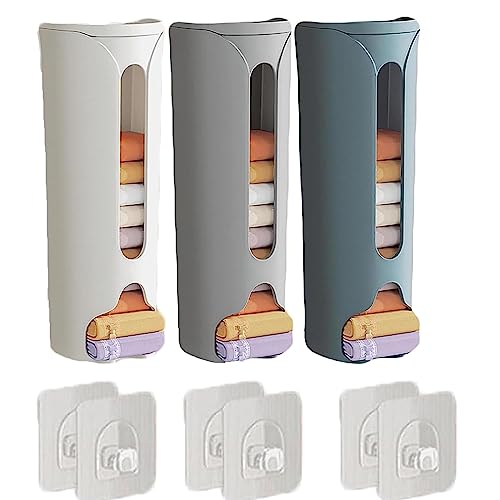 Gienslru Wall Mounted Socks Panties Storage Box, Wall Mounted Underwear Storage Box, Wall-mounted Underwear Socks Storage Box, Punch Free Multifunctional Storage Box (white+blue+grey) von Gienslru