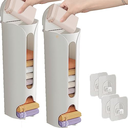 Gienslru Wall Mounted Socks Panties Storage Box, Wall Mounted Underwear Storage Box, Wall-mounted Underwear Socks Storage Box, Punch Free Multifunctional Storage Box (white *2) von Gienslru