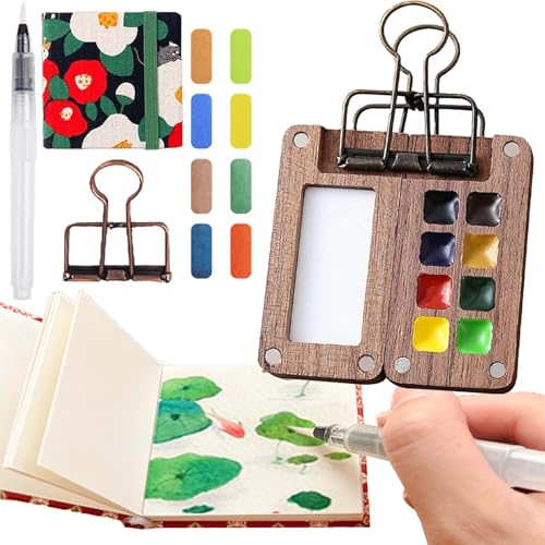 Nano Palette Aquarellfarben - Komplettes Nanopalette Set, Künstler-Reiseset, 2025 Neues Mini-Aquarell-Set Mit Binderclips (E) von Gienslru