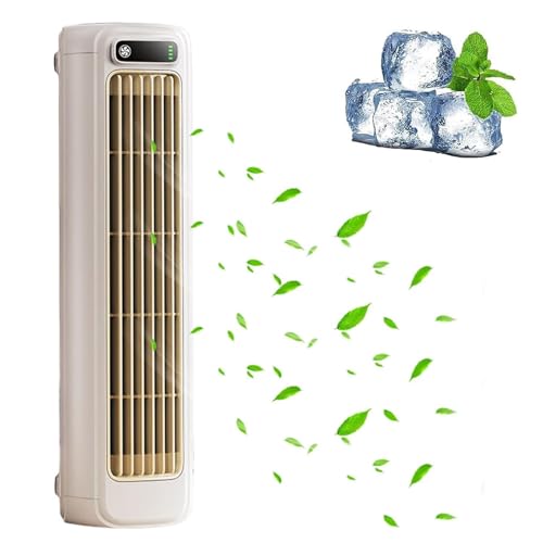 Sherum Cooling Ace, Portable Air Conditioning Cooling Fan, Quiet with 3 Speeds, Rechargeable, for Bedroom Office Home, Stay Cool in Summer (Beige) von Gienslru