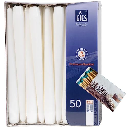 Gies 205-339000-10, 50er-Packung, 245 x 22 mm, Weiss Kerzen, Spitzkerzen, 50 Gies 205-339000-10, 50er-Packung, 245 x 22 mm, Weiss Kerzen, Spitzkerzen, 50 von Gies