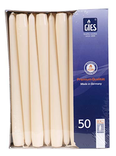 Gies 205-339000-14, 50er-Packung, 245 x 22 mm, Champagner Kerzen Spitzkerzen, 50 von Gies