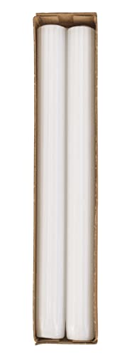 Rillenstabkerzen 230x22 mm Stabkerzen Tafelkerzen Kerzen perfekt für die Tischdeko - Kerzenlicht - Kerzenschein (weiss, 2) von Gies